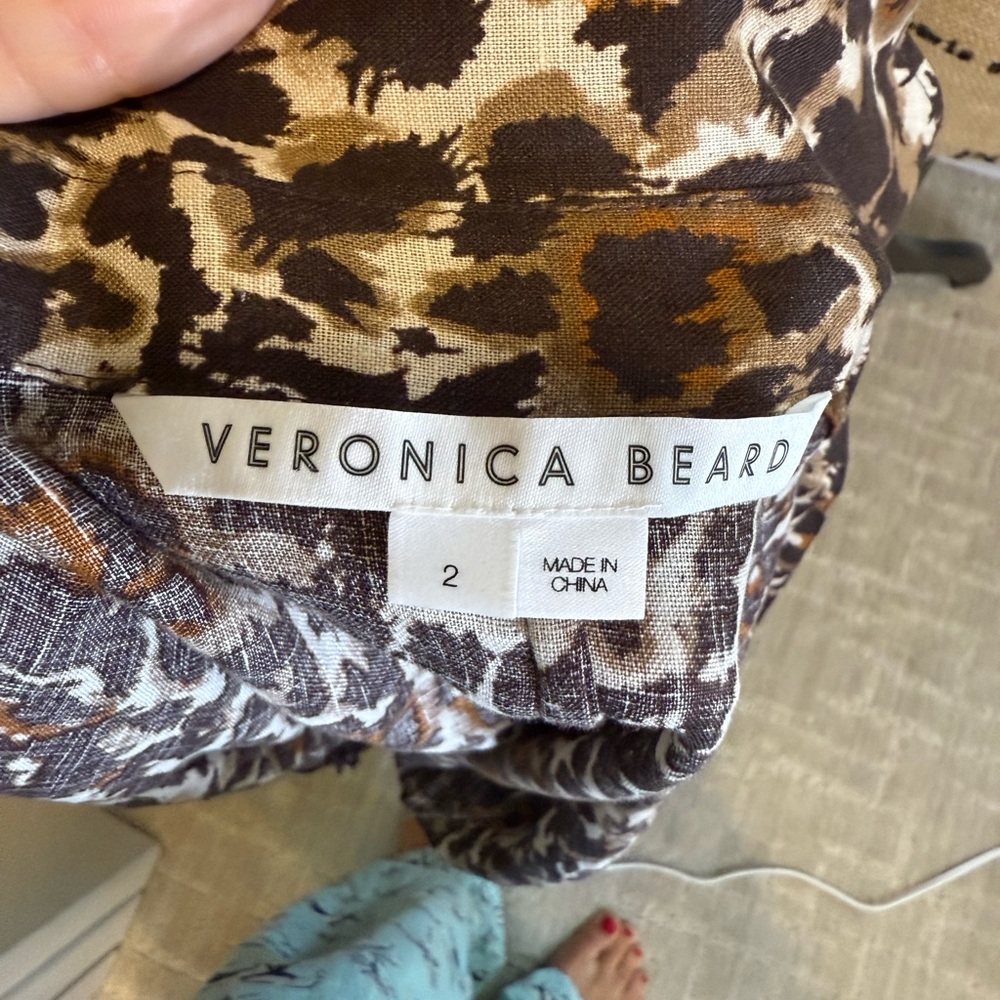 Veronica Beard Brown Leopard-Print Button-Front M… - image 2